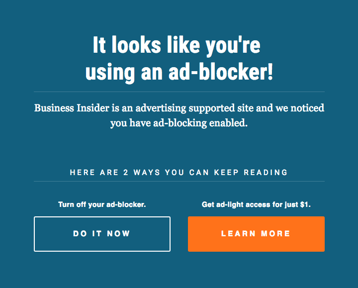 business insider ad block wall