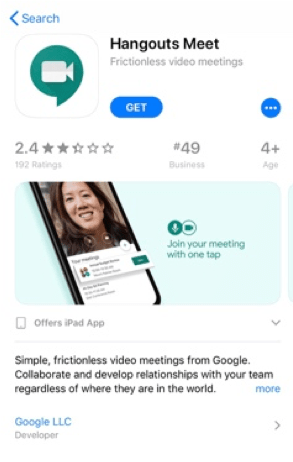 Google Meetings download screenshot 